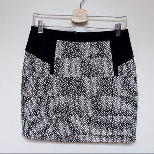 Comptoir Des Cotonniers Tweed & Leather Skirt